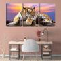 Imagem de Quadro Decorativo 30x66 olhar atento de tigre asiático