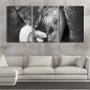 Imagem de Quadro Decorativo 30x66 olhos fechados de elefante pb