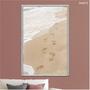 Imagem de Quadro decorativo 40x60cm canvas pegadas na areia fundo de praia- flnt073