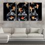 Imagem de Quadro Decorativo 45x96 diversos peixes fundo preto