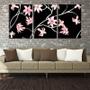 Imagem de Quadro Decorativo 45x96 flores abertas fundo preto