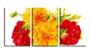 Imagem de Quadro Decorativo 45x96 flores amarelas e vermelhas