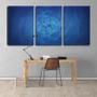 Imagem de Quadro Decorativo 45x96 linhas em círculo fundo azul