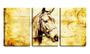 Imagem de Quadro Decorativo 45x96 rabiscos cabeça de cavalo