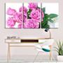 Imagem de Quadro Decorativo 45x96 rosas fundo branco