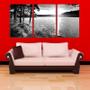 Imagem de Quadro Decorativo 45x96 sol poente no lago pb