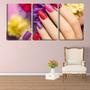 Imagem de Quadro Decorativo 45x96 unhas na flor arte manicure