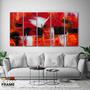 Imagem de Quadro Decorativo 5 peças Arte Abstrata Vermelho  140x65