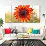 Imagem de Quadro Decorativo 5 peças Flor Vermelha 140x65