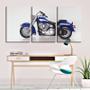 Imagem de Quadro Decorativo 55x110 moto azul miniatura coleção