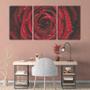 Imagem de Quadro Decorativo 55x110 pingos de água na rosa vermelha