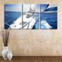 Imagem de Quadro Decorativo 55x110 veleiro cortando ondas no mar