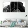 Imagem de Quadro Decorativo 55x110 vista de lado cavalo negro