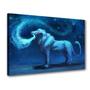Imagem de Quadro decorativo 60x40 leão azul universo