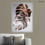 Imagem de Quadro decorativo 60x80cm canvas folha tropical bronze dourado prata flnt087