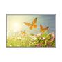 Imagem de Quadro decorativo 60x80cm vidro borboletas e flores ao por do sol flnt014