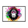 Imagem de Quadro decorativo 60x80cm vidro macaco colorido pintura anm017