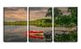 Imagem de Quadro Decorativo 68x126 barco vermelho no lago