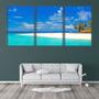 Imagem de Quadro Decorativo 68x126 céu e praia azuis coqueiros