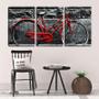 Imagem de Quadro Decorativo 80x140 bicicleta vermelha arte pb