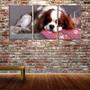 Imagem de Quadro Decorativo 80x140 cãozinho deitado na almofada