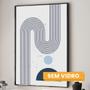 Imagem de Quadro Decorativo Abstrato Azul com 3 Telas 50x75 e 60x90 de Parede para Sala Quarto Escritório