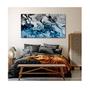 Imagem de Quadro Decorativo Abstrato Blue And Silver c/ Moldura Prata