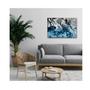 Imagem de Quadro Decorativo Abstrato Blue And Silver c/ Moldura Preta