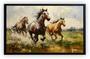 Imagem de Quadro Decorativo Abstrato Cavalos Salas Tela Canvas Premium GG