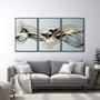 Imagem de Quadro Decorativo Abstrato com 3 Telas de Parede para Sala Quarto Escritório 60cm X 90cm Preto