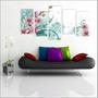 Imagem de Quadro Decorativo Abstrato Flores Paisagens Natureza Decorações Salas 5 peças com Moldura