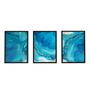 Imagem de Quadro Decorativo Abstrato Moderno Moldura e Vidro Sala Quarto Azul Dourado