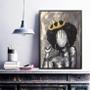 Imagem de Quadro Decorativo Abstrato Negra Com Coroa 24x18cm - com vidro