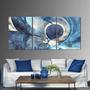 Imagem de Quadro Decorativo Abstrato Tons De Azul 120X60Cm 3 Peças