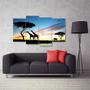 Imagem de Quadro Decorativo Africa Paisagens Em Tecido 4 Peças