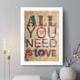 Imagem de Quadro Decorativo All You Need Is Love 24x18cm - com vidro