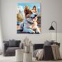 Imagem de Quadro Decorativo Animais Cachorro Deitado de Coleira - 90x60 cm