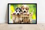 Imagem de Quadro Decorativo Animais Cachorros Filhotes Veterinário Pet Shop Natureza Com Moldura RC012