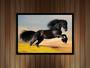 Imagem de Quadro Decorativo Animais Cavalo Corcel Negro Veterinário Pet Shop Natureza Com Moldura RC159