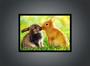 Imagem de Quadro Decorativo Animais Coelhos Veterinário Pet Shop Natureza Com Moldura RC024