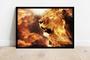 Imagem de Quadro Decorativo Animais Leão Abstrato Pet Shop Veterinário Natureza Paisagem Com Moldura RC011