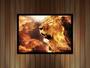 Imagem de Quadro Decorativo Animais Leão Abstrato Pet Shop Veterinário Natureza Paisagem Com Moldura RC011