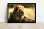 Imagem de Quadro Decorativo Animais Leão Majestoso Pet Shop Veterinário Natureza Paisagem Com Moldura RC045