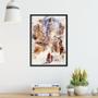 Imagem de Quadro Decorativo Aquarela Pintura Torre Passeio Sala Quarto Escritório 43x63cm Laminado