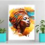 Imagem de Quadro Decorativo Arte Africana Mulher 24x18cm - Vidro