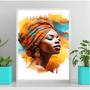 Imagem de Quadro Decorativo Arte AfricanaMulher 24x18cm - com vidro