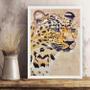 Imagem de Quadro Decorativo Arte Leopardo Bege 24x18cm - com vidro