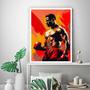 Imagem de Quadro Decorativo Arte Lutador De Boxe 45x34cm - com vidro