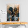 Imagem de Quadro Decorativo Artístico Elefante 24X18Cm - Com Vidro