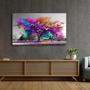 Imagem de Quadro Decorativo Arvore Colorida em Tela Canvas Decoração Sala 55cm X 90cm